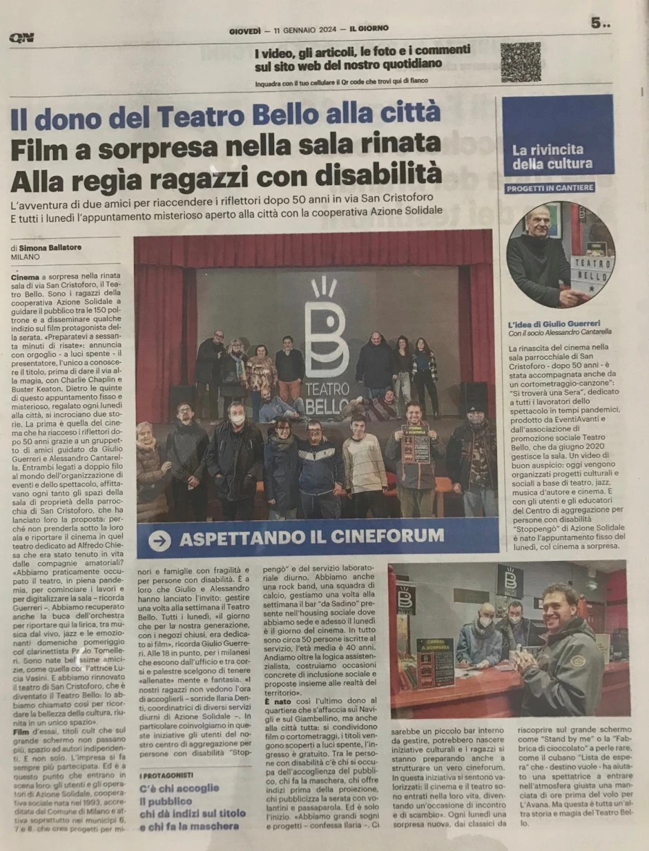 Altro articolo de Il Giorno sul Teatro Bello